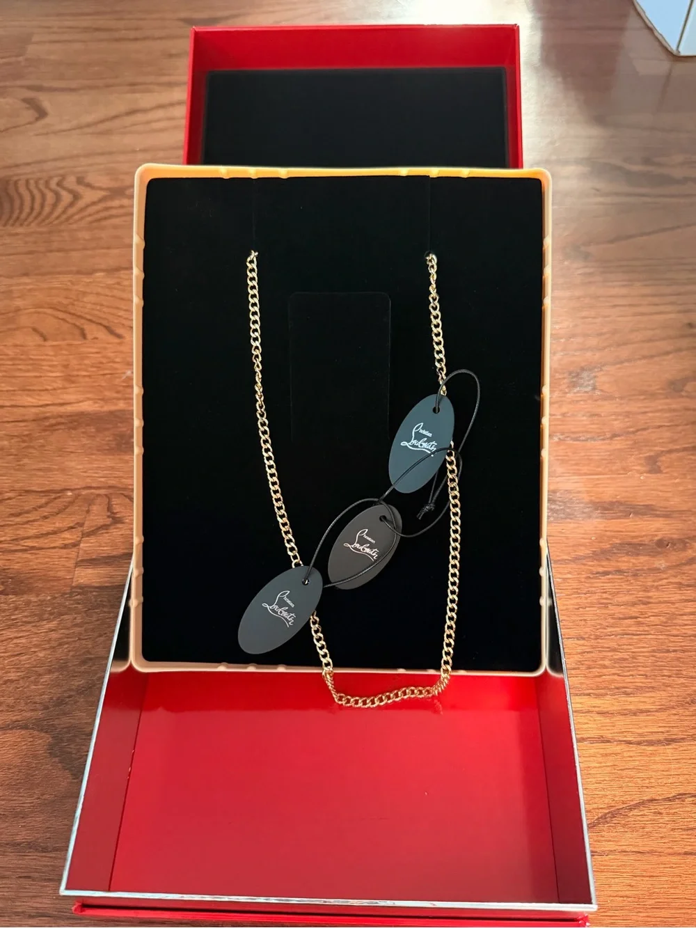 Christian Louboutin Lip Trio Rouge Louboutin Coffret Lipstick Necklace Set NIB